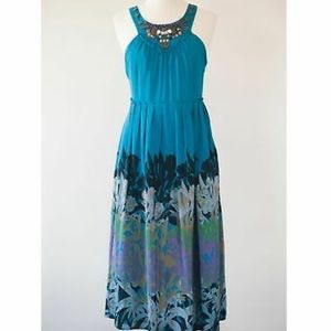 Moulinette soers blue abstract foral dress